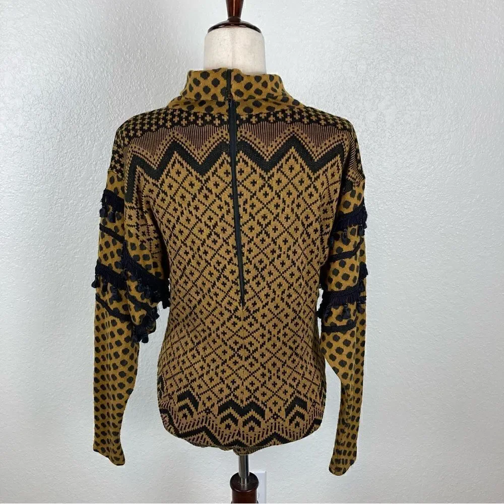 Vintage EYRE Walker Boho tassel sweater bodysuit‎ set Size M* long sleeve READ